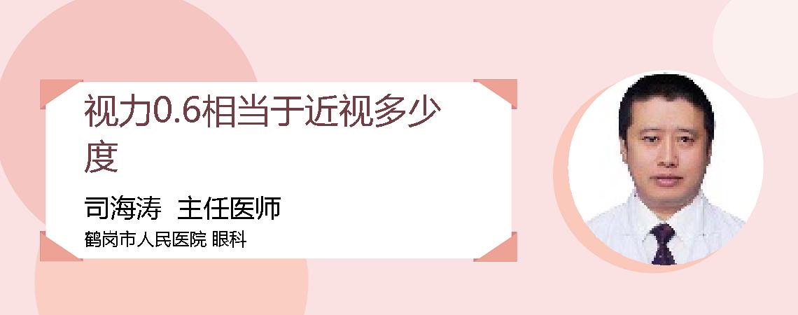 视力0.6相当于近视多少度