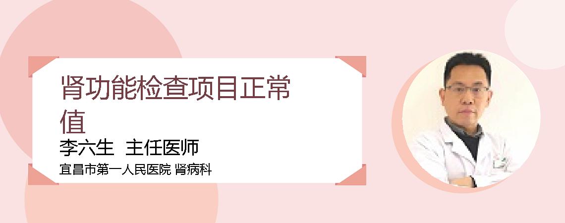 肾功能检查项目正常值