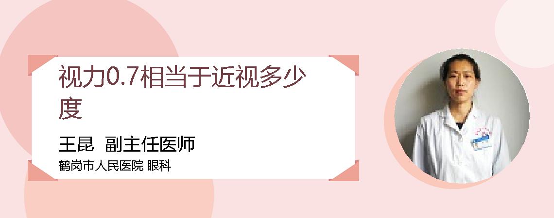 视力0.7相当于近视多少度