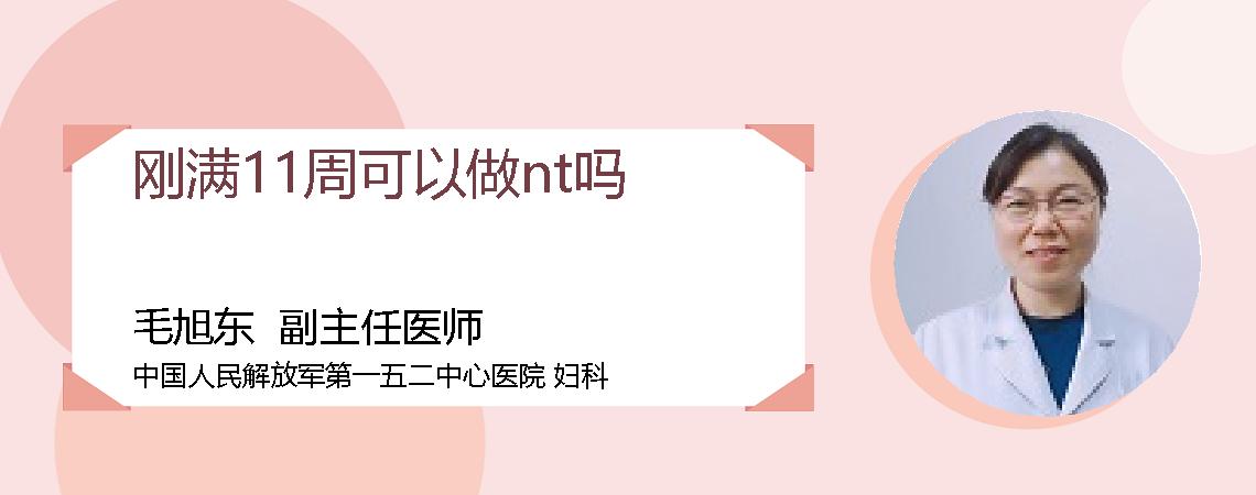 刚满11周可以做nt吗