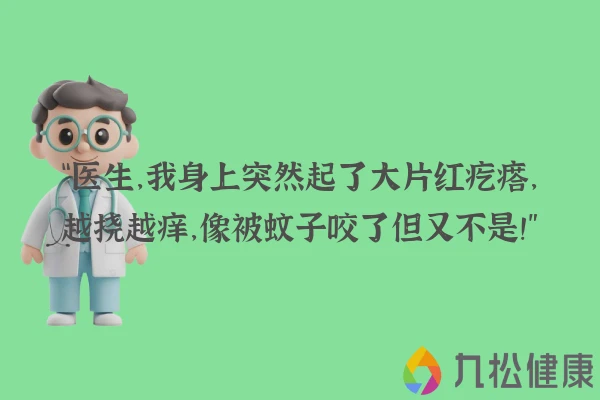 “医生,我身上突然起了大片红疙瘩,越挠越痒,像被蚊子咬了但又不是!”